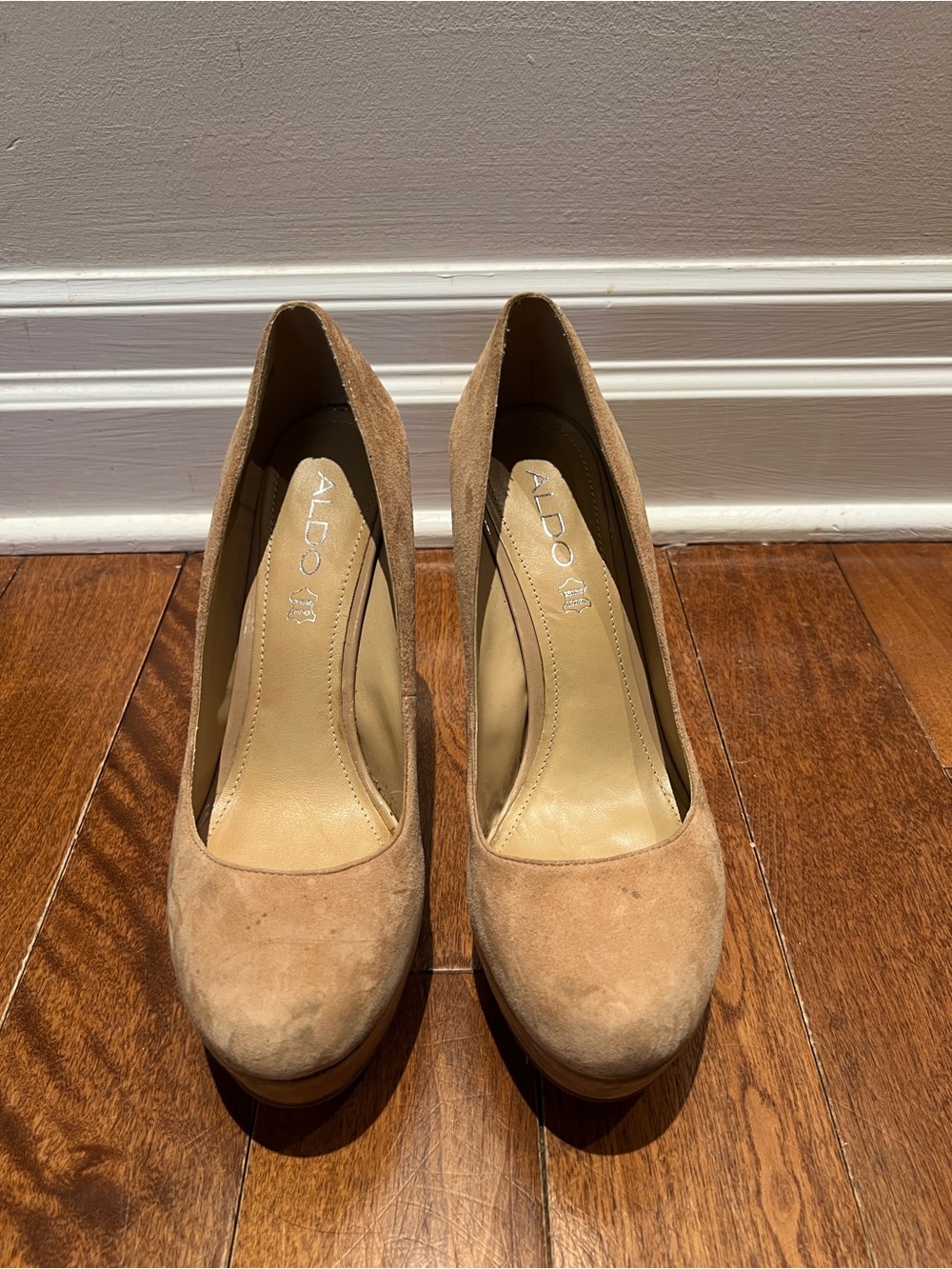 Aldo Tan Suede Platform Pumps